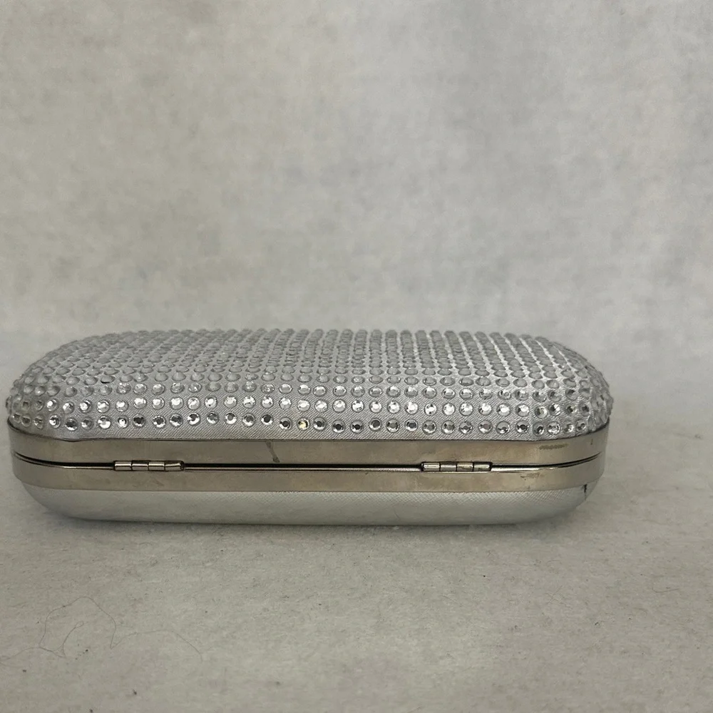 Glamorous Silver Studded Clutch with Skull Accent - Picture 4 of 4